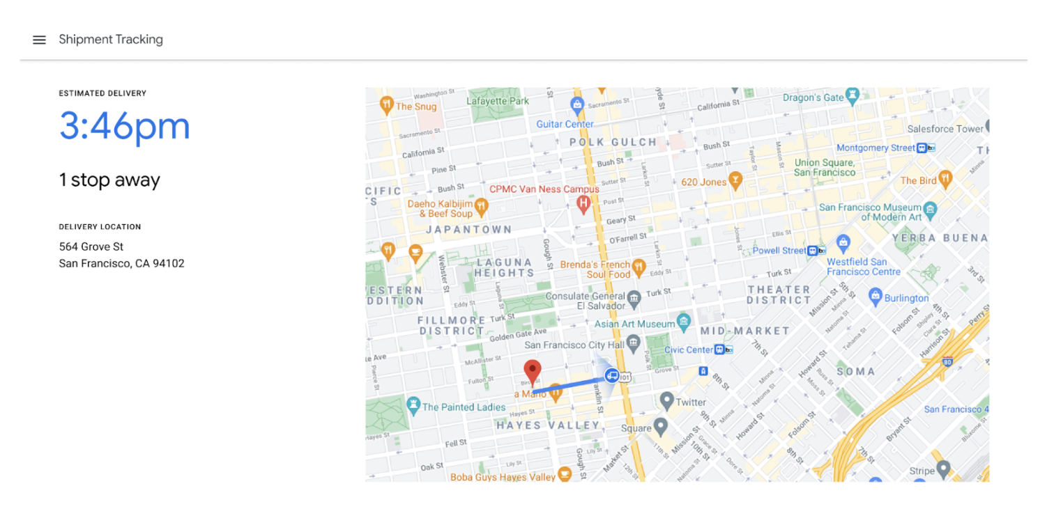 追蹤預定出貨時間的網路應用程式範例