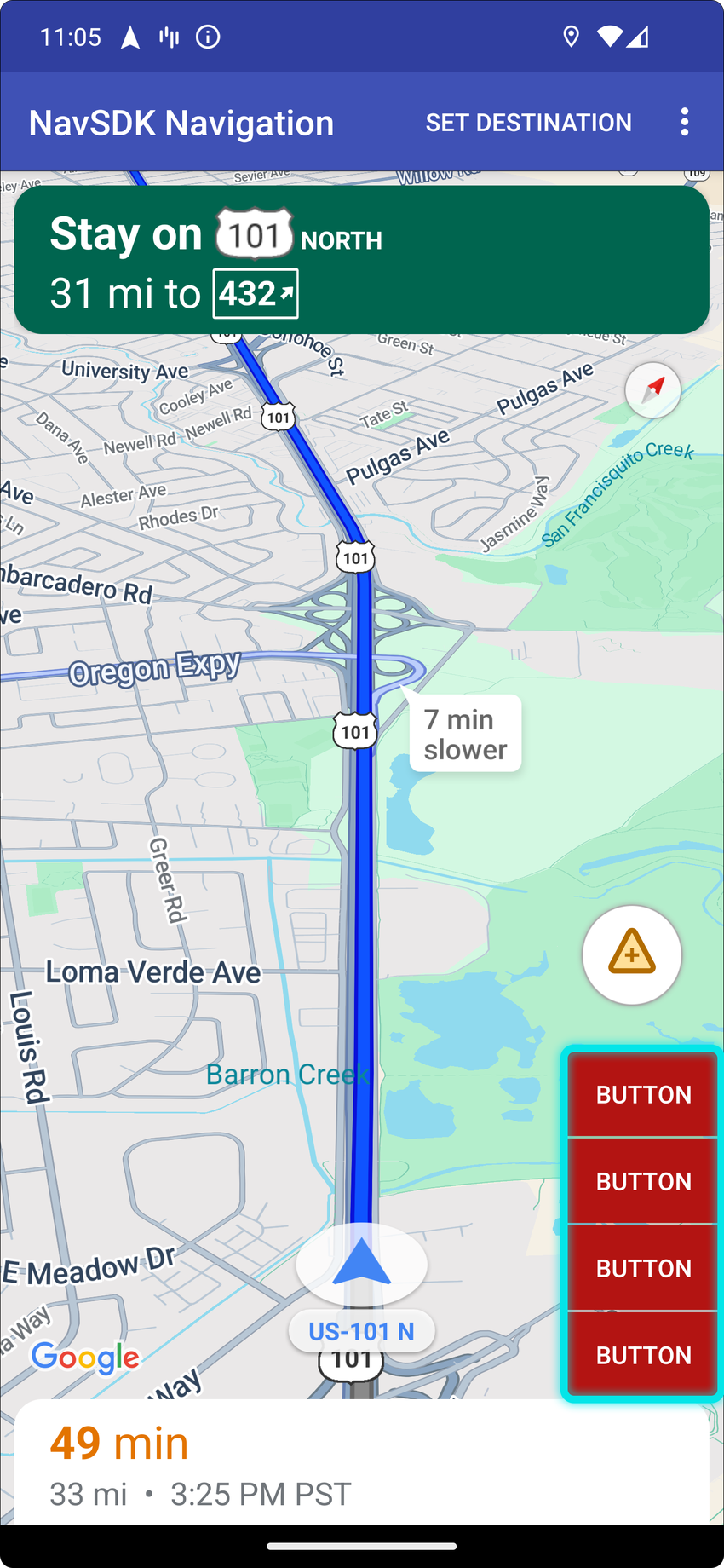 直向模式的底部自訂控制項位置。