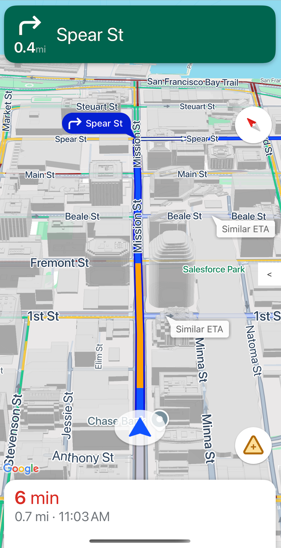 Affichage des bâtiments en 3D pendant la navigation