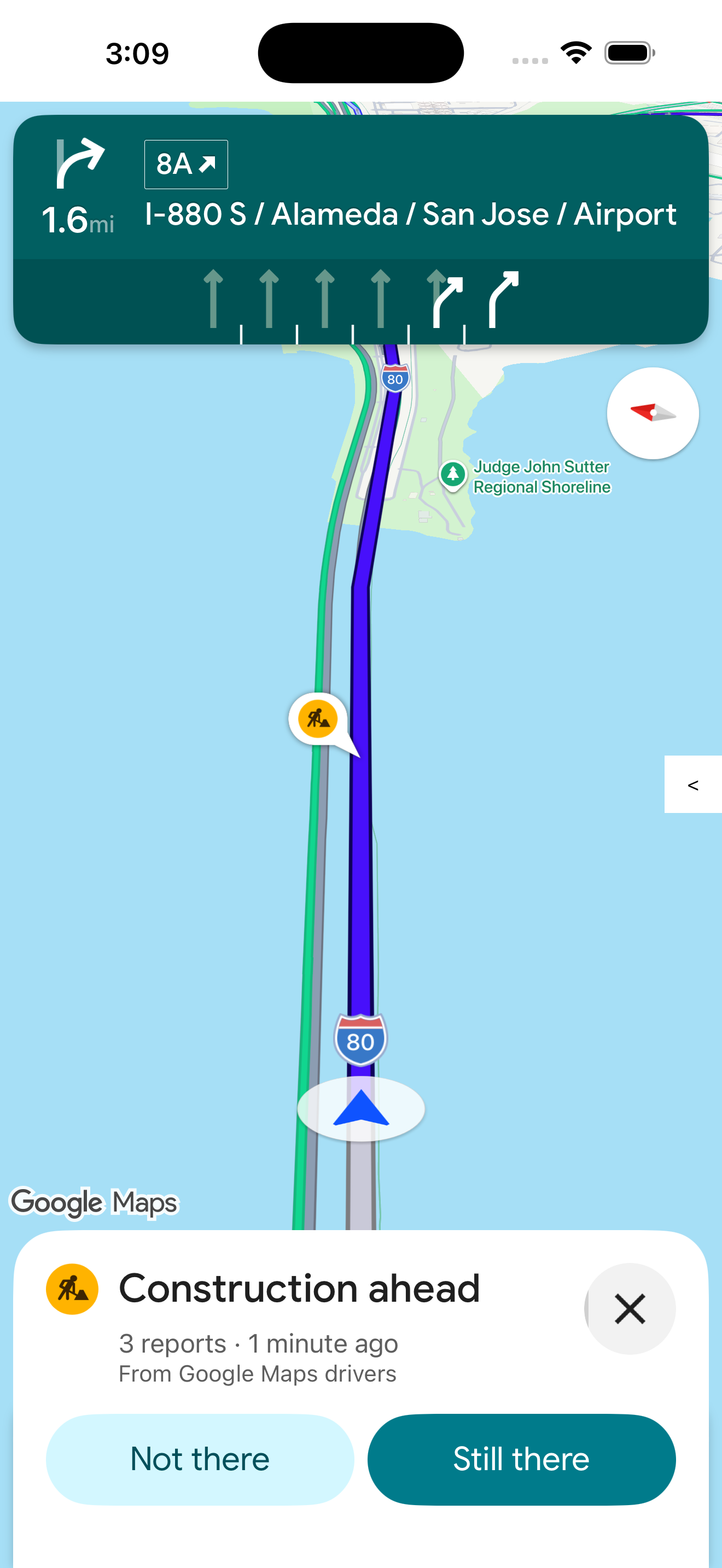 Active navigation info card