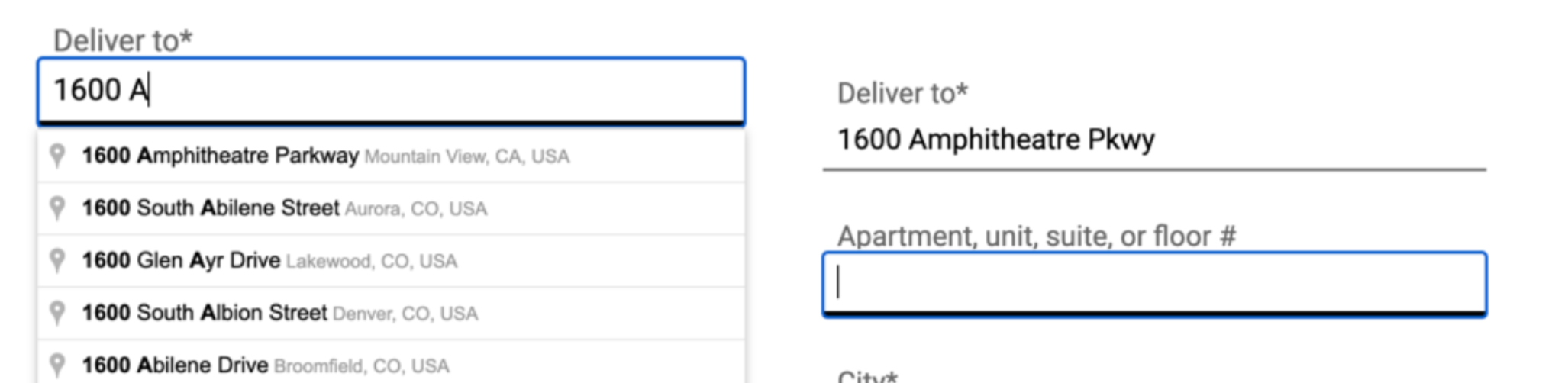 エンドユーザーの住所を予測入力する
