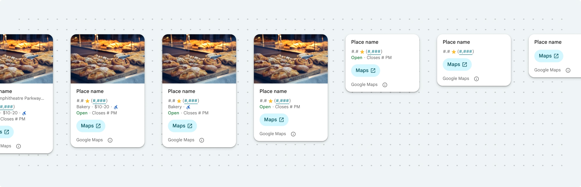 Разместить подробные параметры содержимого