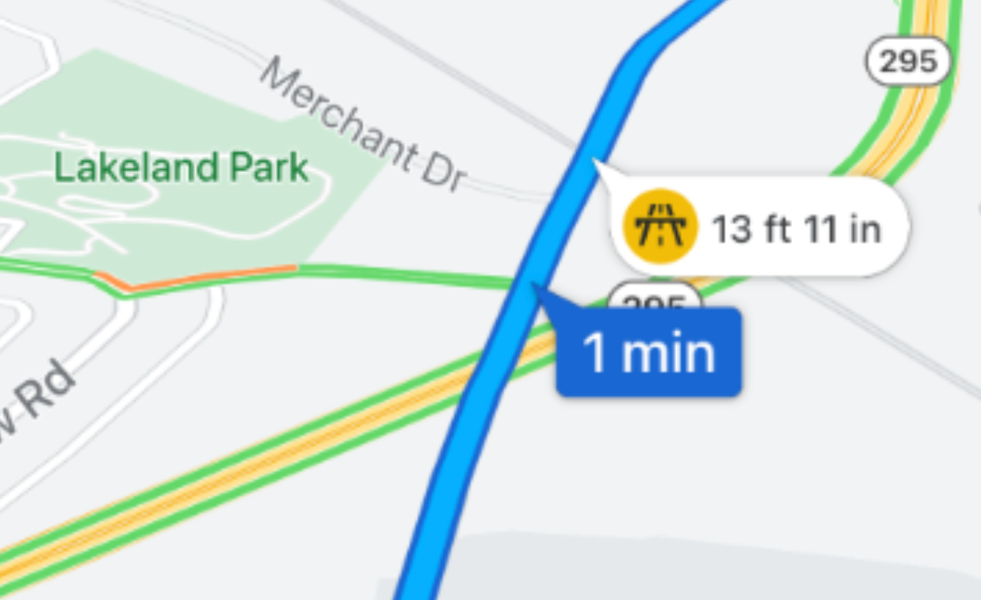 Карта предупреждений об ограничениях по высоте A map with a height restriction warning