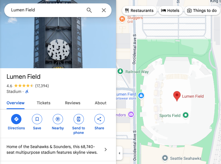 Carte du Lumen Field