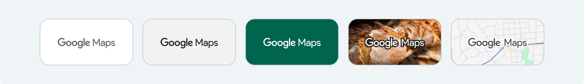 Variaciones aceptables para la atribución del logotipo de Google Maps