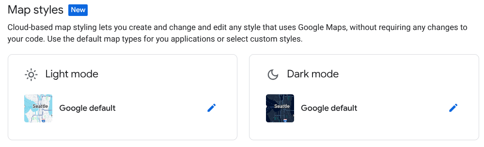اختيار أنماط الخريطة لمعرّف الخريطة