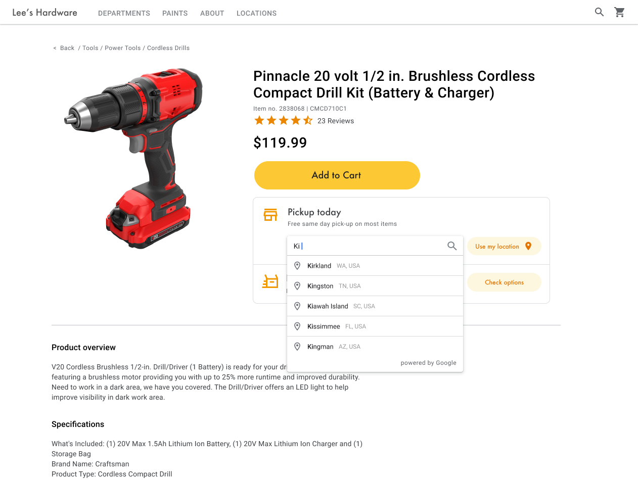 Address autocomplete functionality