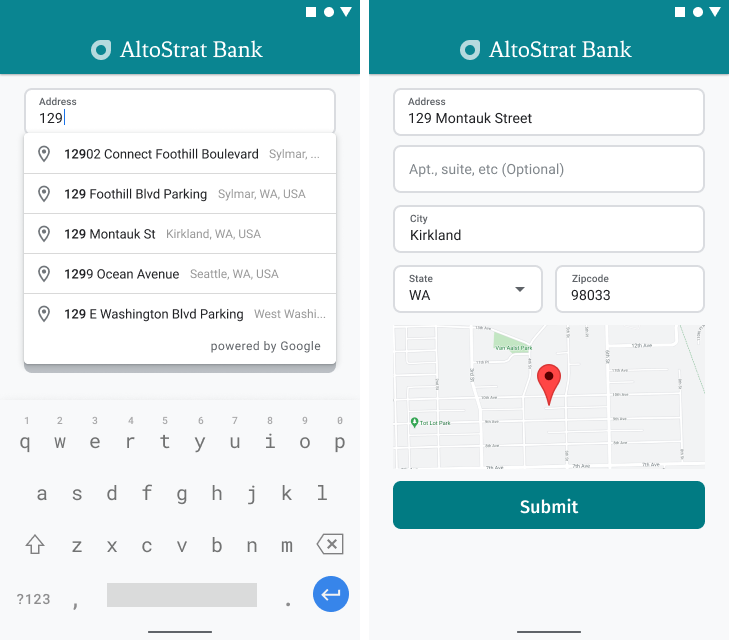 Add Place Autocomplete to an address form | Places SDK for Android | Google  Developers