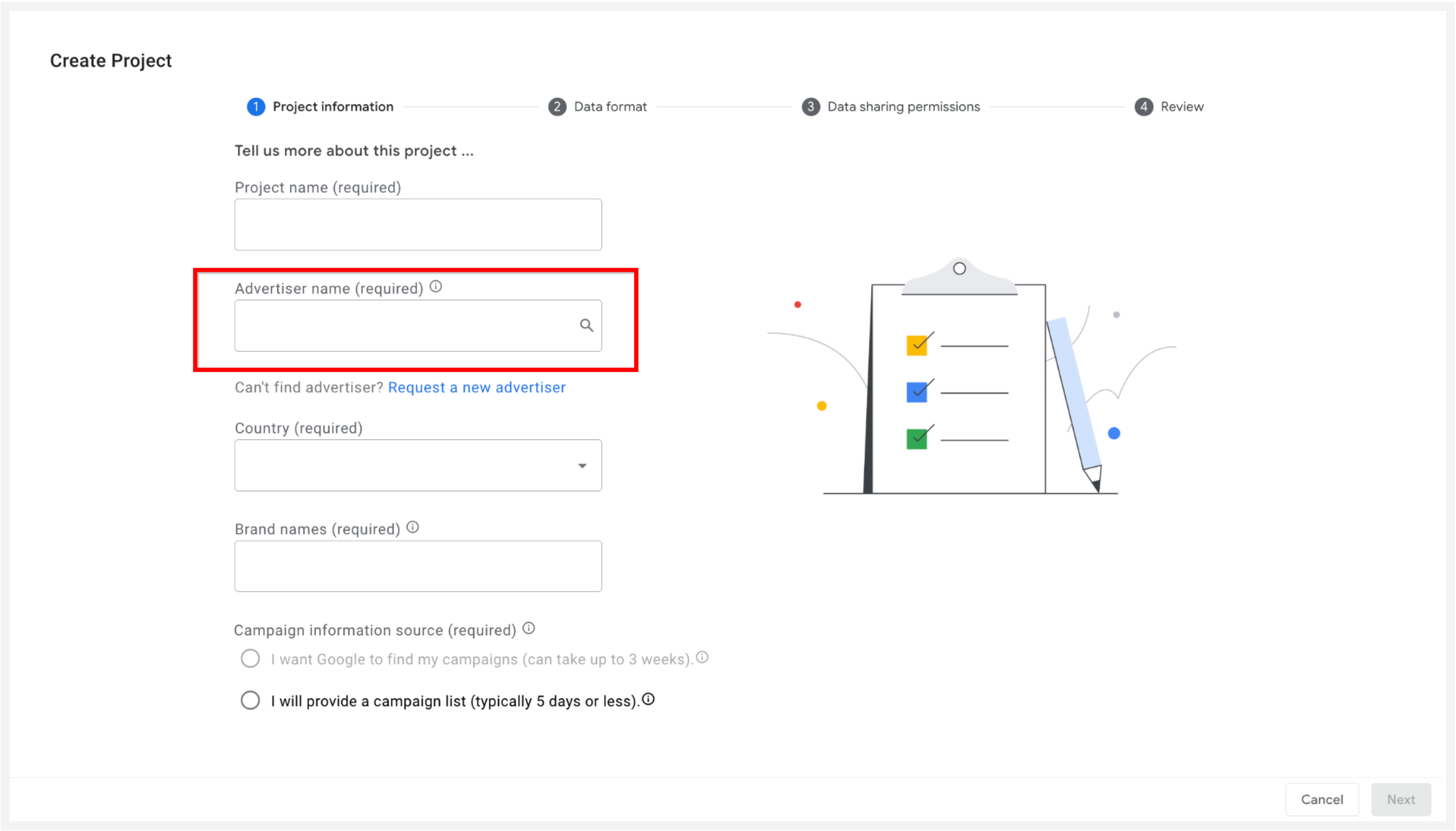 Data Input Screenshot