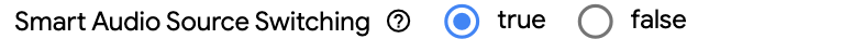 オーディオ切り替えを有効にするデバイス コンソールの設定オプション。 例