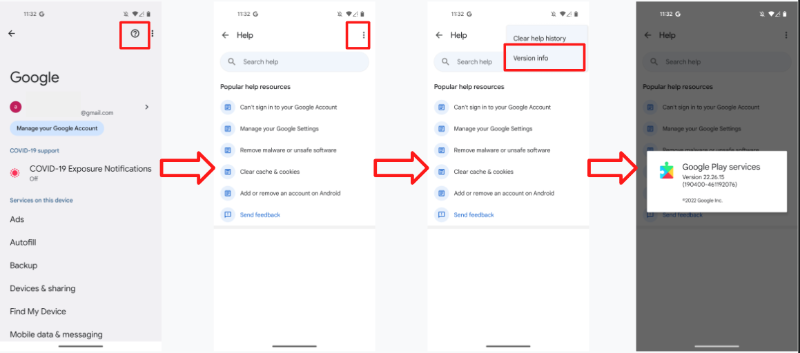 Cette figure montre comment trouver les informations sur la version de GMS dans le menu "Aide".