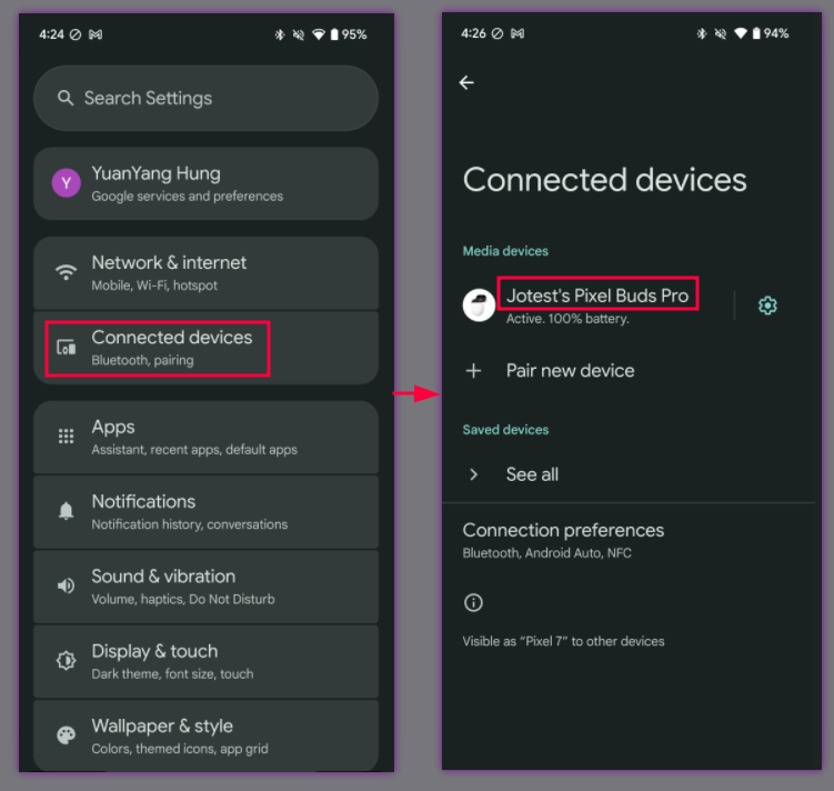 Cette image montre comment accéder au menu décrit.