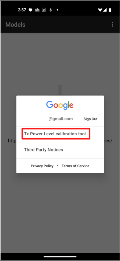 Der Test heißt „Tx Power Level kalibration tool“.