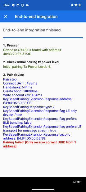 L'application n'affiche qu'une seule erreur d'UUID dans le test d'intégration E2E.