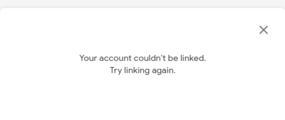 Account couldn't be linked
