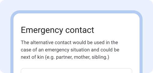 Instructions: ce contact est utilisé dans une situation d&#39;urgence et peut être le proche parent (par exemple, le conjoint, la mère ou la sœur).