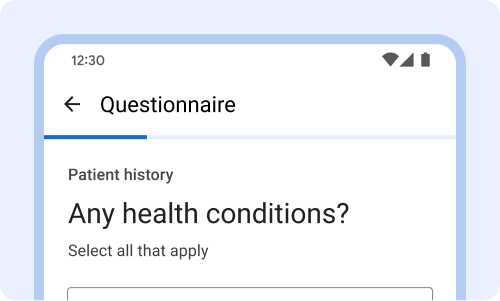 Indicateur de progression situé en haut, sous le titre du questionnaire.