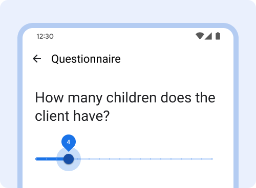 Tiêu đề câu hỏi: khách hàng có bao nhiêu trẻ em? Bạn sẽ chọn một thanh trượt có số bốn.