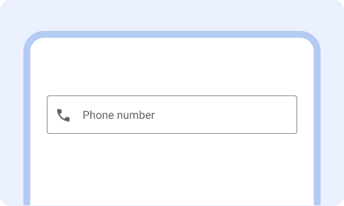 Label text: phone number. Entry format: none.
