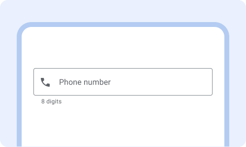 Texte du libellé: numéro de téléphone. Format d&#39;entrée: 8 chiffres.
