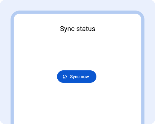 No sync history shown, only a sync now button.