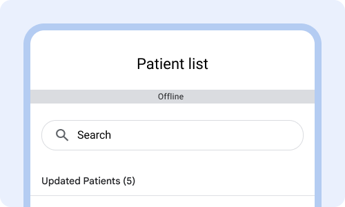 Grey status bar with offline written.