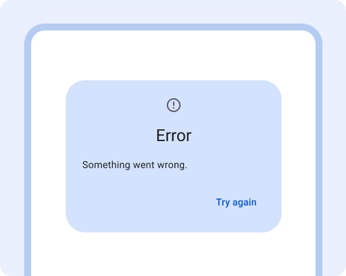 Diálogo. Se produjo un error. Se produjo un error. Botón: Vuelve a intentarlo.