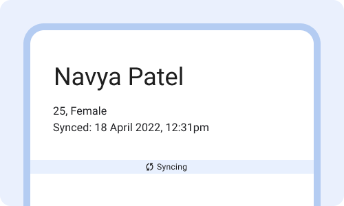 Patient card syncing.