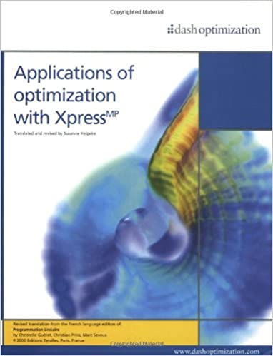Couverture du rapport &quot;Applications of Optimization with XpressMP&quot; (Applications de l&#39;optimisation avec XpressMP)