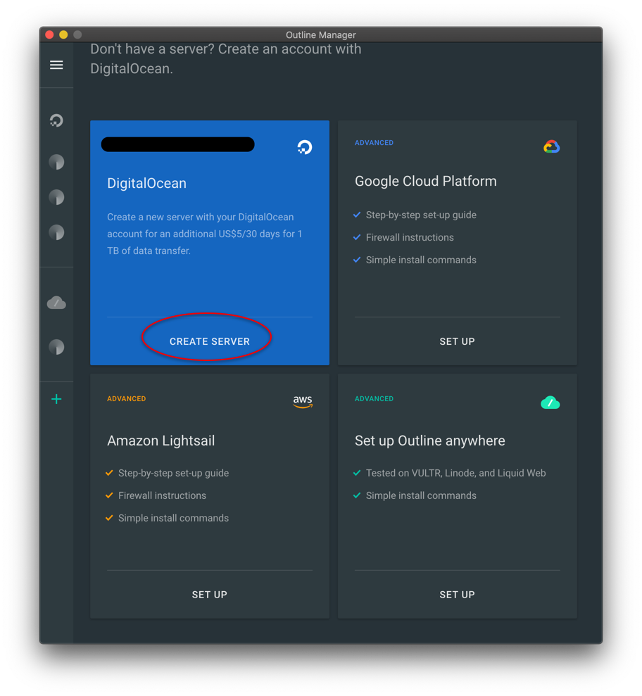 Crea server