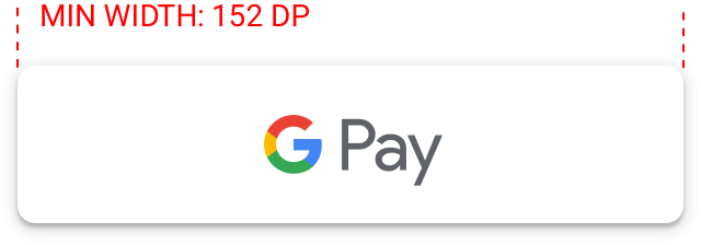 Ilustración del ancho mínimo del botón de pago de Google Pay