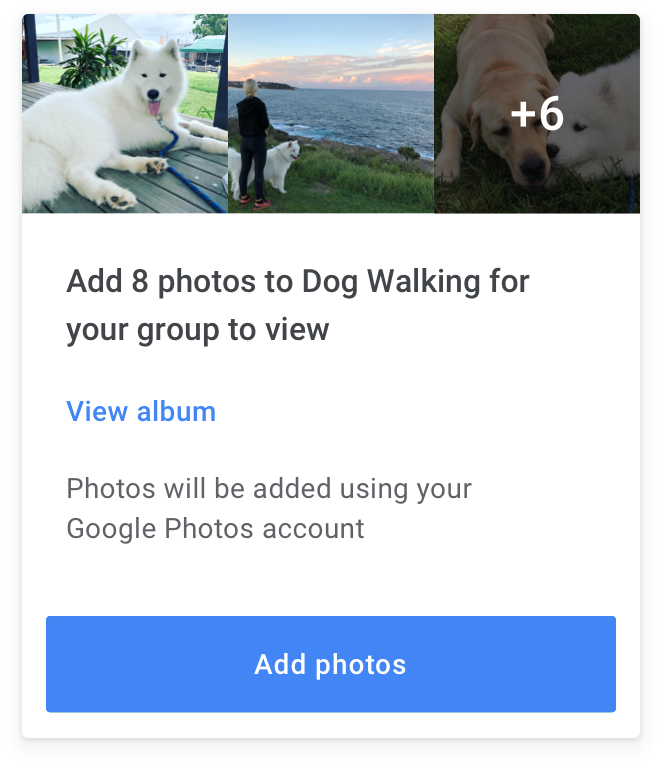 Screenshot of sharing guideline for Google Photos