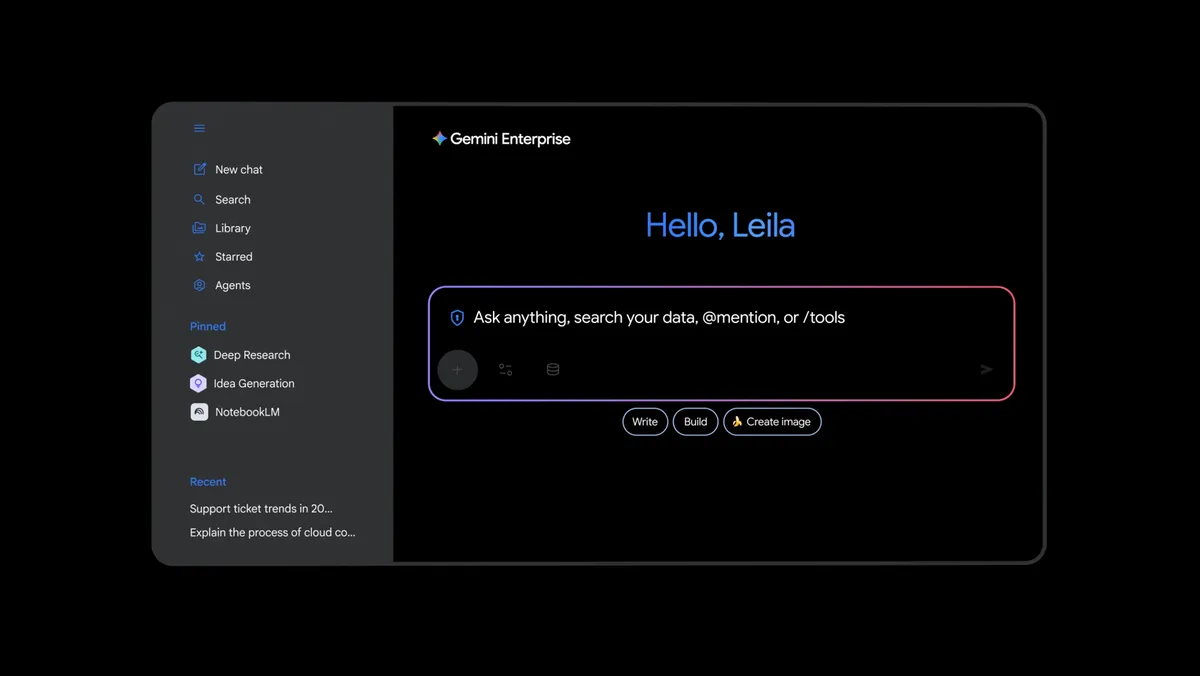 Screenshot von Gemini Enterprise