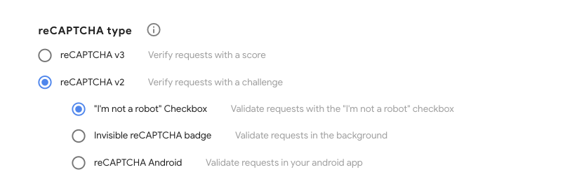 Choosing the type of reCAPTCHA | Google Developers