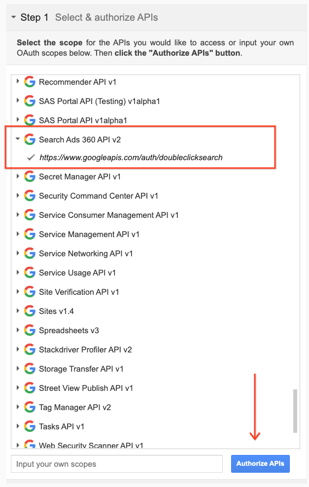 autorizzare le API