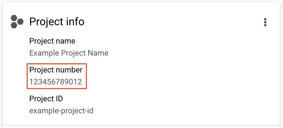 ข้อมูลโปรเจ็กต์ Google Cloud