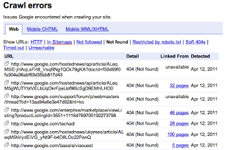 O recurso "Erros de rastreamento" nas Ferramentas do Google para webmasters
