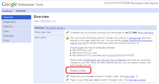 malware review form in webmaster tools
