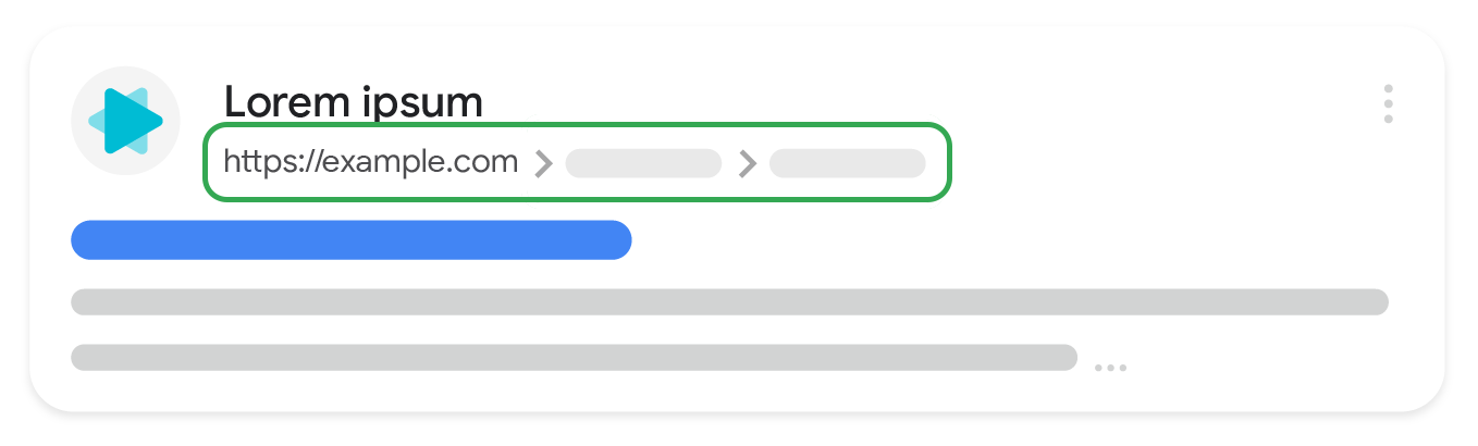 電腦版搜尋結果中顯示的可見網址元素外觀