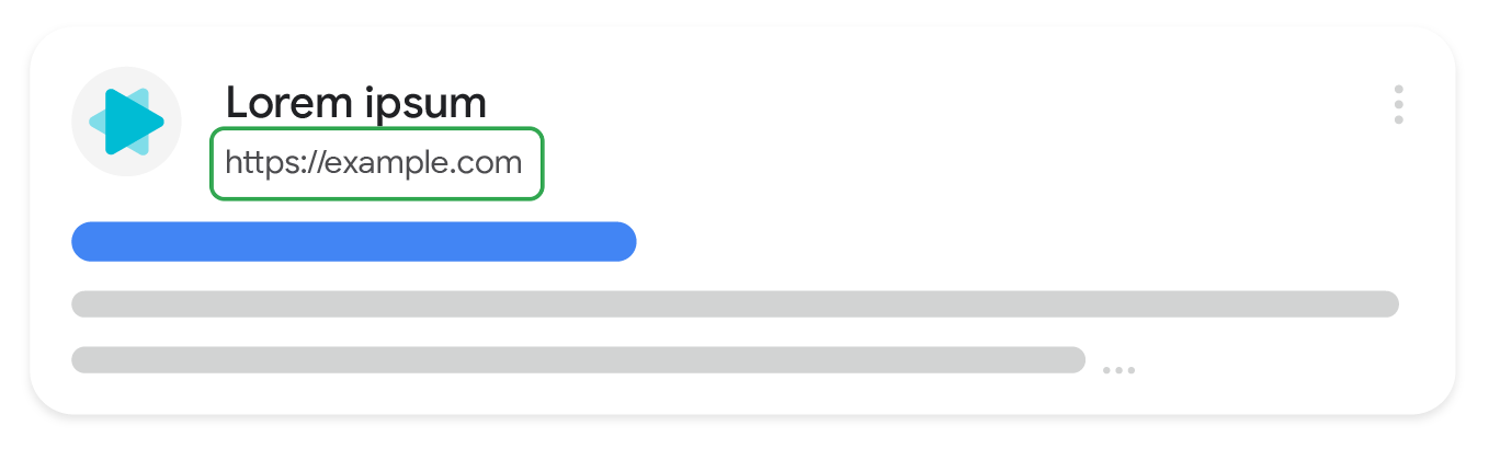 how the visible URL element looks on mobile search results
