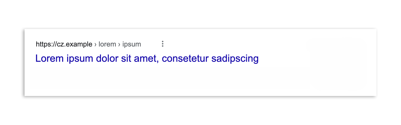 Результат поиска Google в Чехии после принятия закона, который показывает только заголовок статьи и URL-адрес.