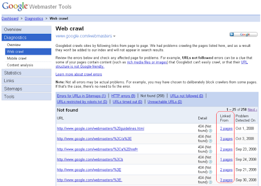 Webmaster Tools shows Crawl error sources | Google Search Central Blog |  Google for Developers
