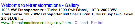 a search result with the query bolded