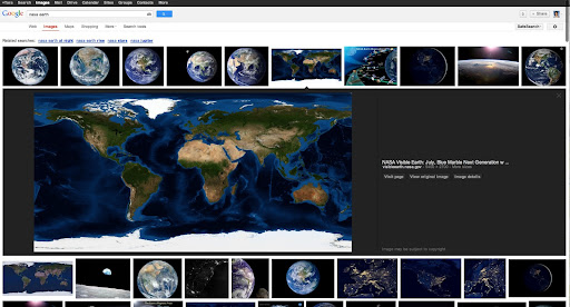 New Google Images results using the query nasa earth as an example