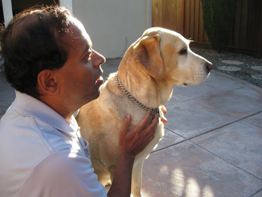 T.V. Raman and Hubbell at home