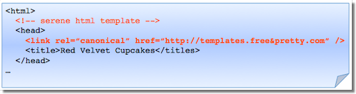 Esempio di markup rel-canonical non corretto: URL errato