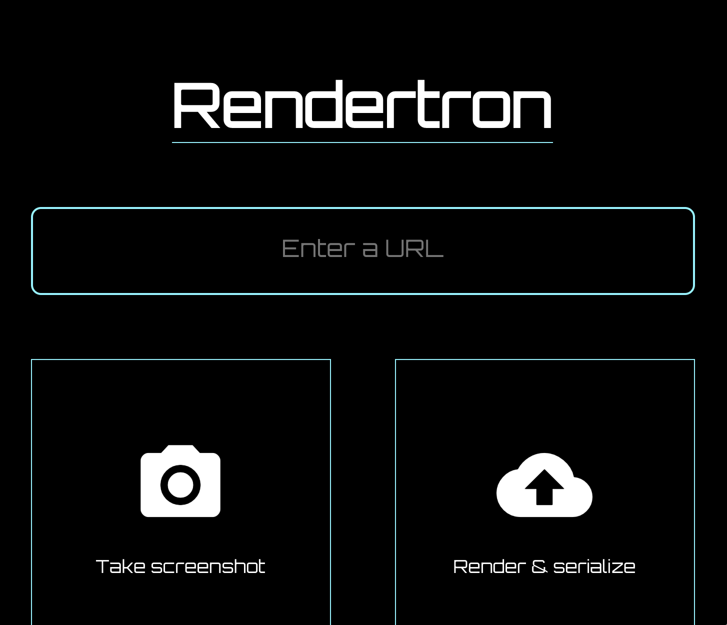 Google Cloud Platform에 배포한 후 표시되는 Rendertron UI