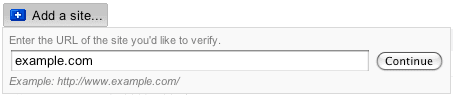 Webmaster Tools verification feature