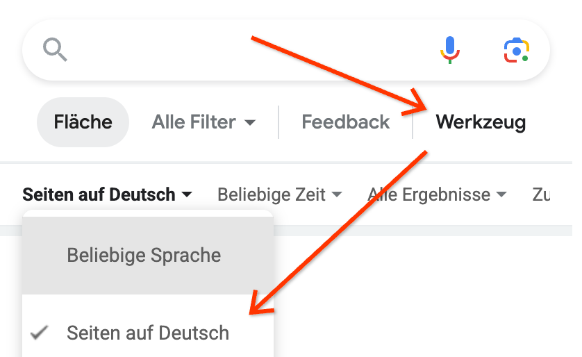 Captura de pantalla con la configuración de idioma en alemán