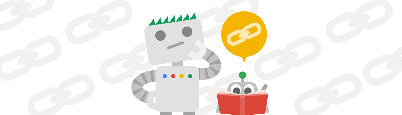Робот Googlebot и его приятель паучок размышляют о ссылках